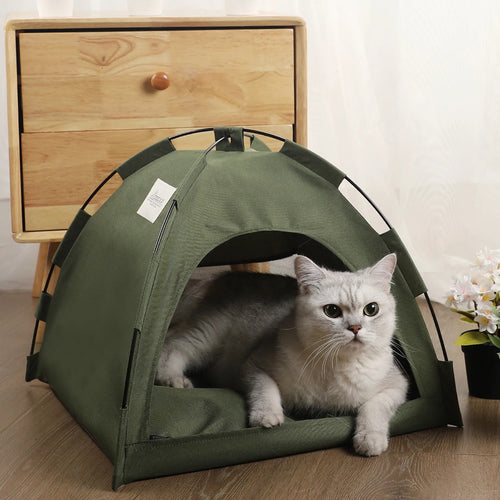 Pet Tent-Bed Cats House-Basket Beds Winter Clamshell Kitten