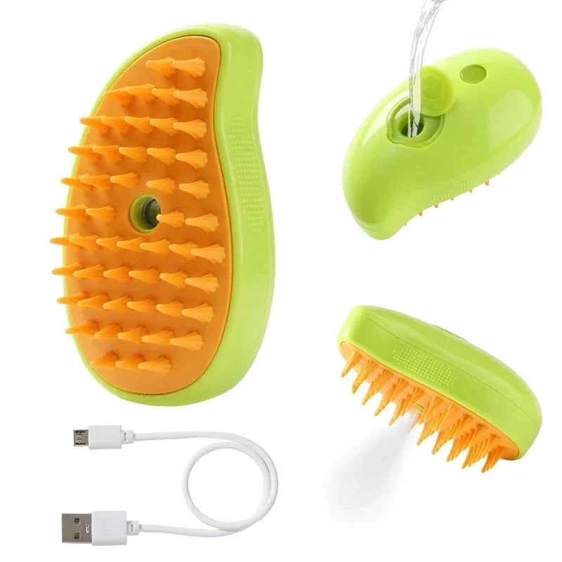 Steam Pet Brush 3-in-1 Massage Pet Steamy Brush Spray Beauty Tangled and Loose Hair Removal Cats Grooming Comb Dogs