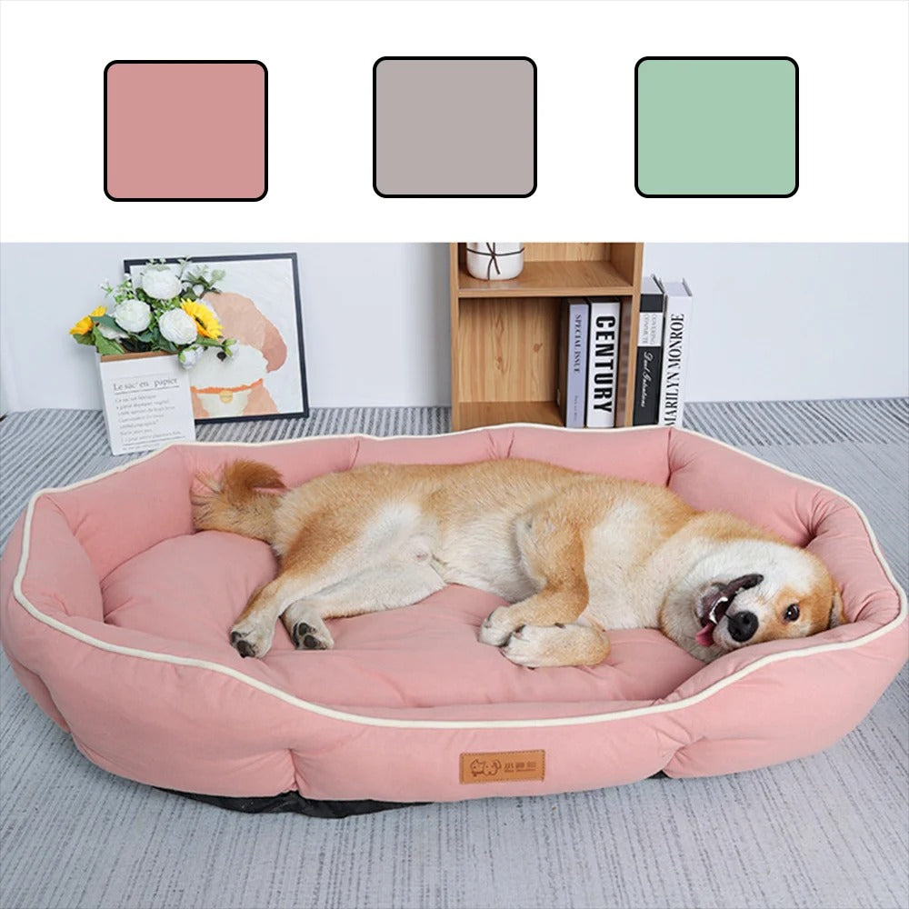 Dog Bed for Large Medium Small Dogs, Rectangular Washable Sleeping Puppy Bed, Soft Calming Cat Beds for Indoor Cats, Orthopedic Pet Sofa Bed, Anti-Slip Bottom with Multiple Size