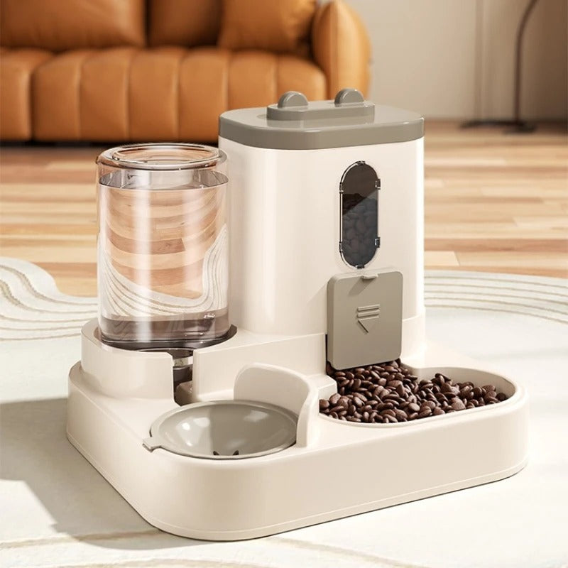 Pets Bowl Automatic Feeder with Spill Proof Design with Water Fountain Pet Food Dispenser for Small Medium Large Cats Dogs