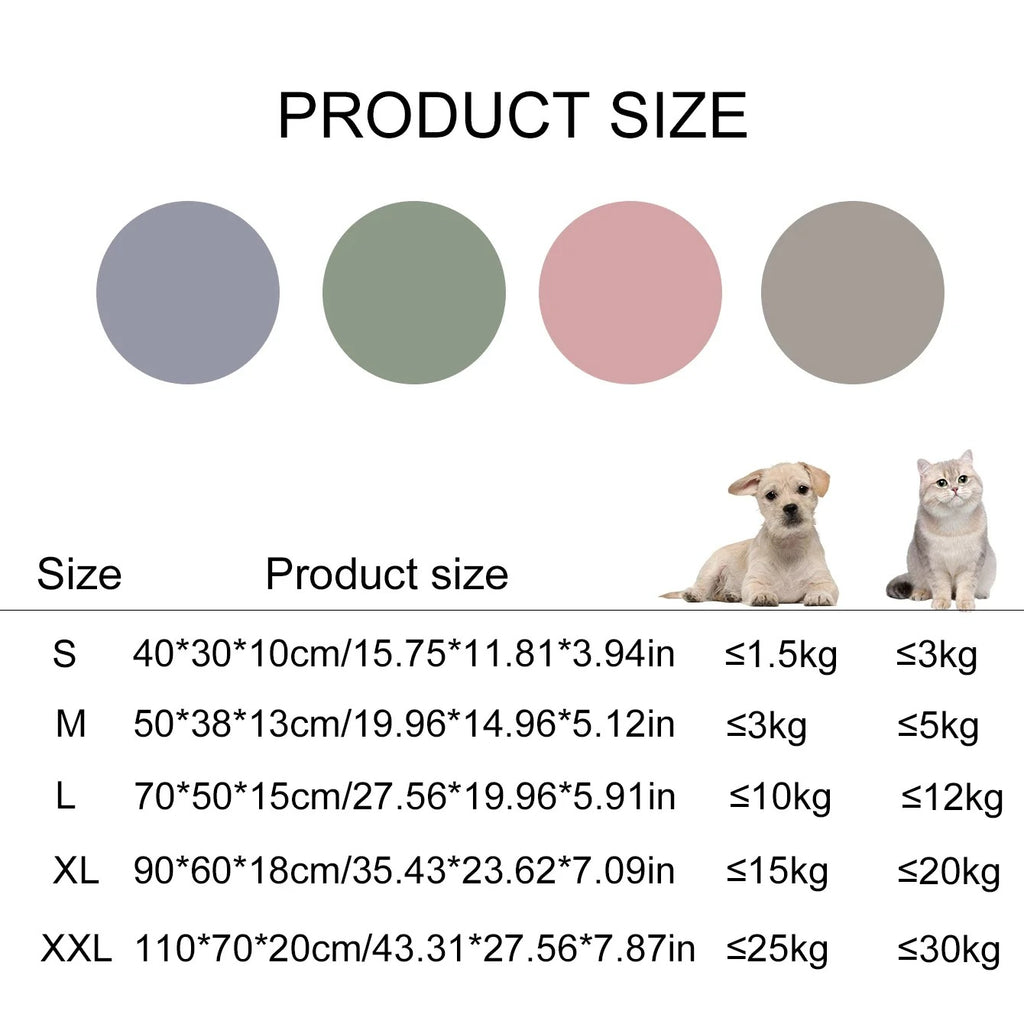 Dog Bed for Large Medium Small Dogs, Rectangular Washable Sleeping Puppy Bed, Soft Calming Cat Beds for Indoor Cats, Orthopedic Pet Sofa Bed, Anti-Slip Bottom with Multiple Size