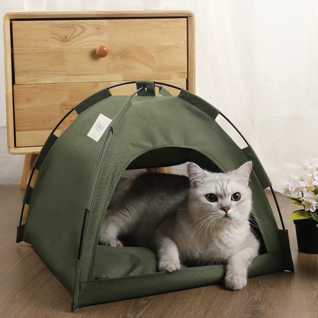 Pet Tent-Bed Cats House-Basket Beds Winter Clamshell Kitten